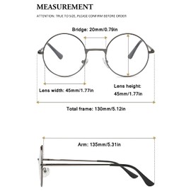 VEVESMUNDO Nickelbrille Lesebrille Runde Retro Klein Metall Lesehilfe Brille Für Herren Damen (Grau, 2.5)