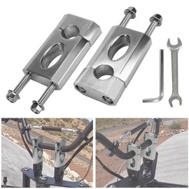 7/8" Handlebar Risers - 7/8" 22 mm Handlebar Mount Clamp Risers for Coleman Bt200x Ct200 SSR125 Razor MX350 MX650 Dirt Pit Bike 50cc 70cc 90cc 110cc XR/CRF Motocycle Dirt Pit Bike Mini Bike,Silver
