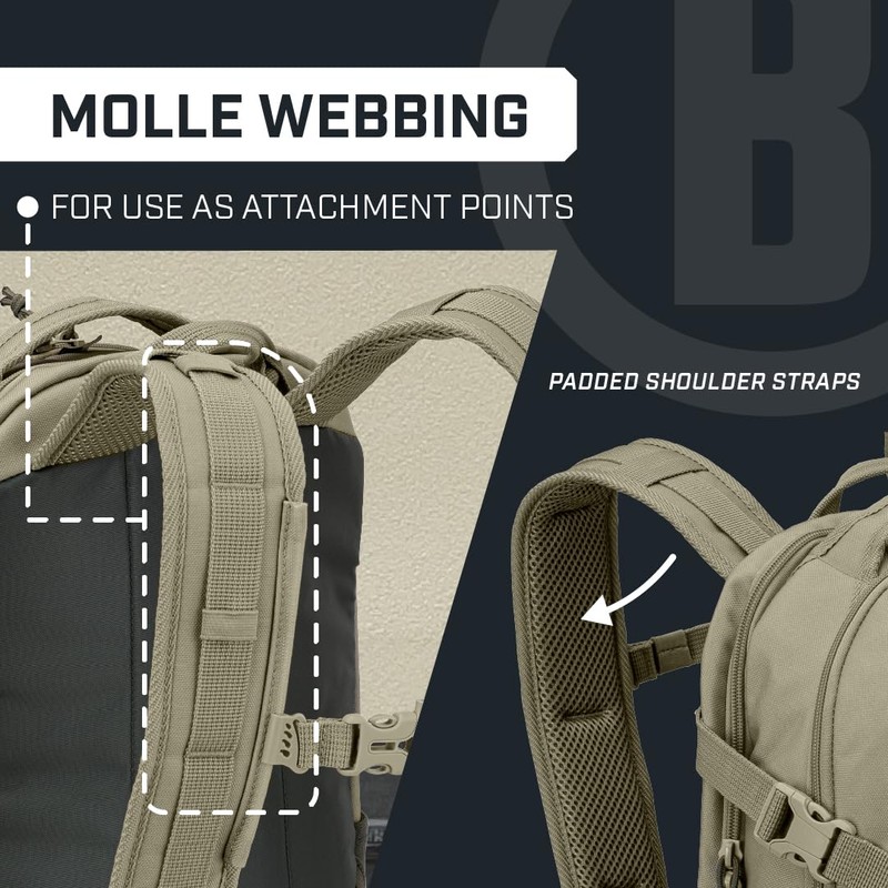 Bushnell Backpack 25L Capacity Military Tactical Backpack, Hunting Backpack, Gym