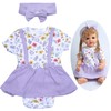 Baby Doll Clothes Floral Dress + Bow Headband Girl Doll