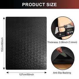 Mymeely Office Chair Mat for Hardwood Floor, 50"x60" Black Computer Gaming Rolling Desk Chair Mat for Tile Floor, Anti-Slip Floor Protector for Home Office