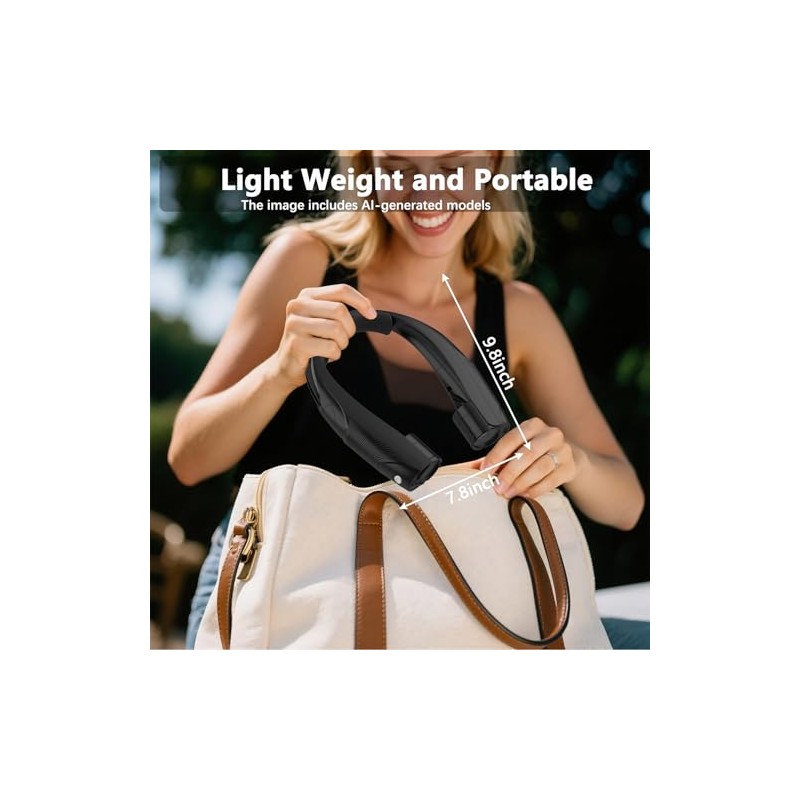 Enituo Portable Neck Fan - Hands-Free, Rechargeable, 6 Speeds
