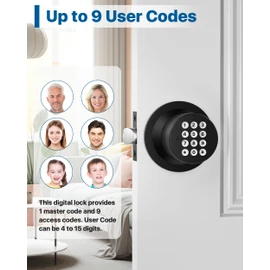 Door Knob with Keypad, Keyless Entry Door Lock, Front Door Knob Child Proof, Auto Lock, Easy Installation for Home, Office, Apartment, Garage Security, Matte Black 2 Pack
