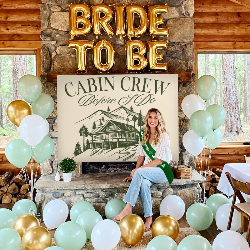 Camping Bachelorette Decoration Sash Cabin Crew Before i Do Backdrop