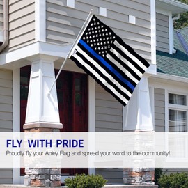 Anley Fly Breeze 3x5 Foot Thin Blue Line US National Flag - Vivid Color and Fade proof - Canvas Header and Double Stitched - Honoring Law Enforcement Officers Flags Polyester with Brass Grommets