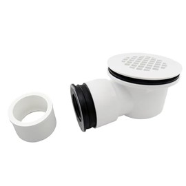 Low Profile Shower Drain Kit for 2” Side Outlet Shower Drain，with 1.5“ Adapter Match 1 1/2 Low Profile Drain，PVC Side Discharge Drain with Perforated Strainer