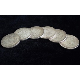 Fogilas 6 Pcs Morgan Dollar (3.8cm Dia) Magic Set Can Be Attracted by Magnets Magic Props Accessories Used in Appearing/Disappearing Coin Magic Performance