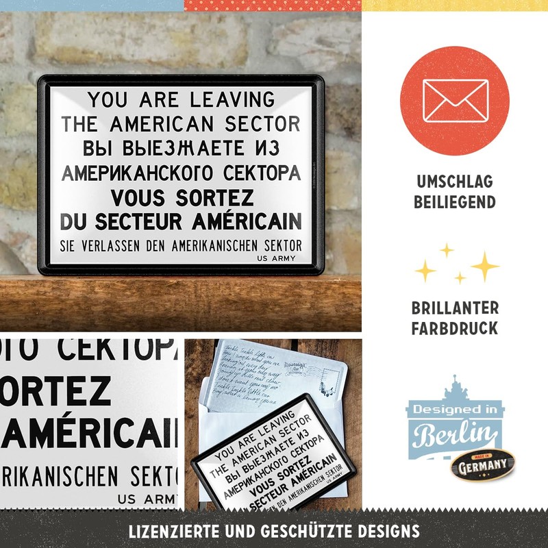You Are Leaving US (Berlin) mini-sign/metal postcard