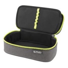 Herlitz Beatbox Pencil Case, Grey/Yellow, Pack of 1, Grey/Yellow, Pencil case