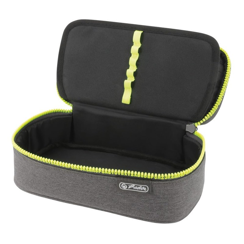 Herlitz Beatbox Pencil Case, Grey/Yellow, Pack of 1, Grey/Yellow, Pencil
