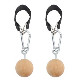 RiToEasysports Wooden Pull Up Balls Climbing Pull Up Power Ball Grab Handles with Straps Non-Slip Handles Strength Trainer Training Device for Bouldering Pull-Up Kettlebells Fitness Workout