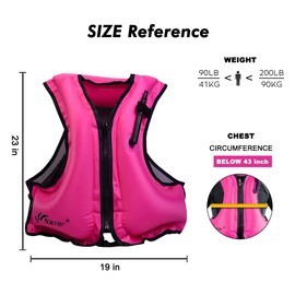 NAXER Chaleco Salvavidas Adulto Kayak Hombre Mujer Inflable, Chaleco Salvavidas Flotadores Deportivo Ligero Universal para Natación Snorkel Wakeboard Pesca Deporte acuático, Mediano para 90lb-220lb