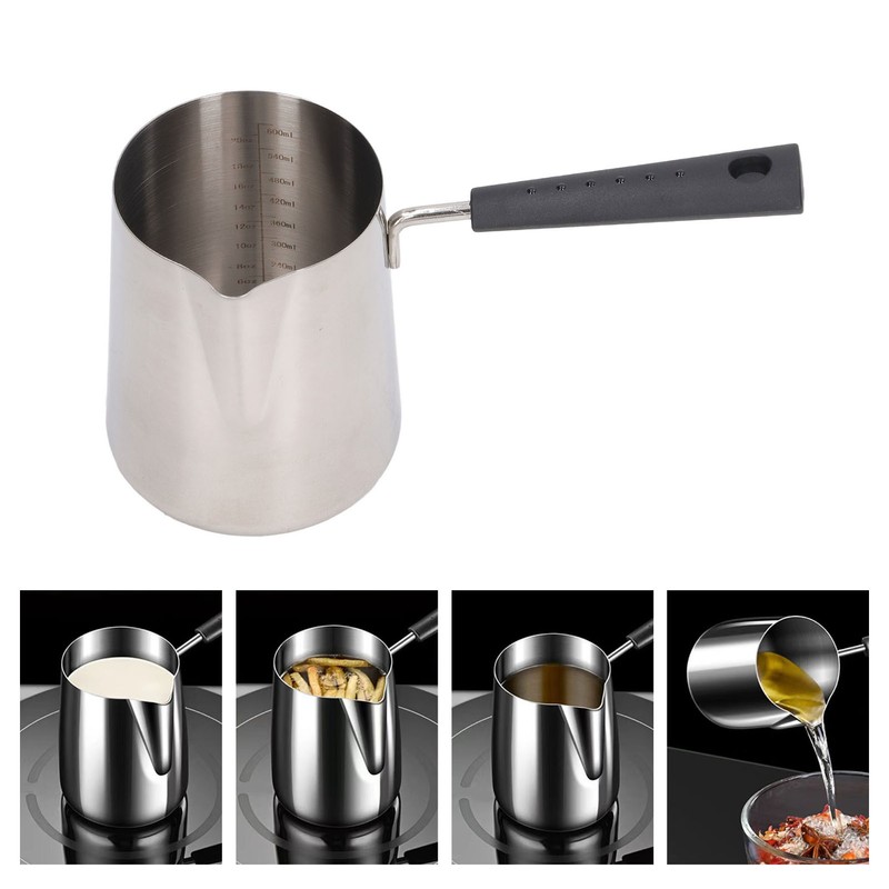 Coffee Milk Frothing Pitcher Cup 304 Stainless Steel Long Handle