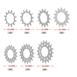HOUSON Single Speed ​​Freewheel, Bicycle Cassette Gear Sprockets Freewheel Parts for Mountain Bike 16T