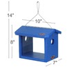 Kettle Moraine Recycled Bluebird Mealworm Feeder Hang or Mount (Blue,
