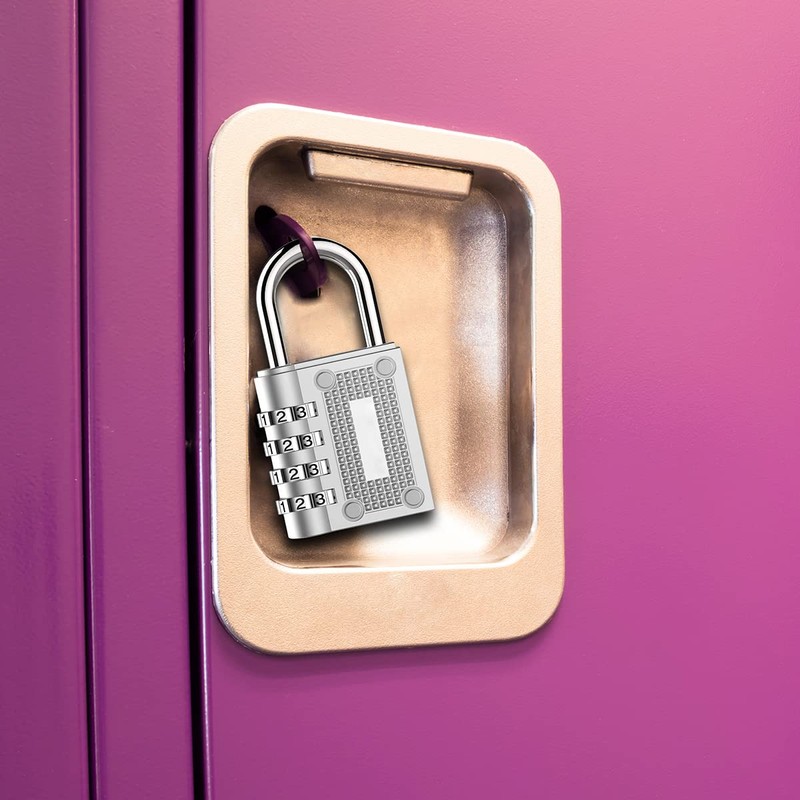BeskooHome 2 Pack Combination Padlocks, Resettable 4-Digit Gym Locker Padlocks,