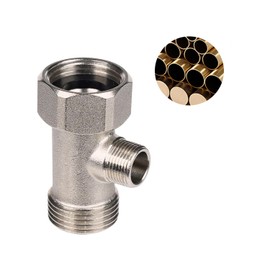 ZhiQToes Bidet T Adapter, Metal T Valve for Bidet(7/8″ x 7/8″ x 3/8″) Replacement parts, 3 Way Tee Connector Bidet Attachment for Toilet