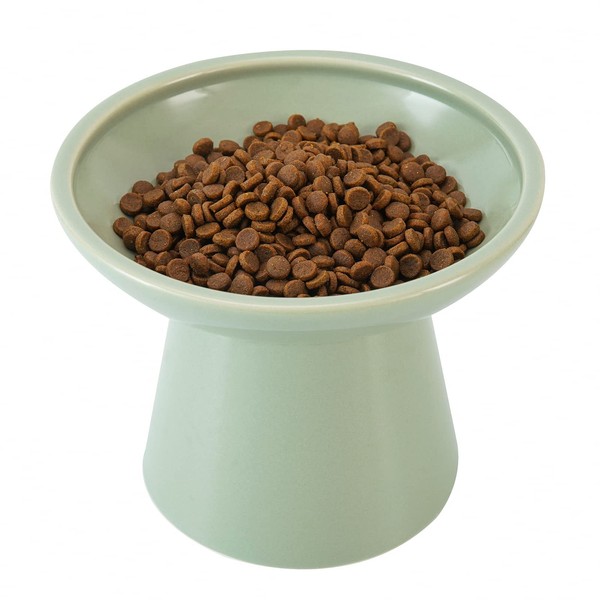 CEEFU Extra Wide Elevated Cat Bowls - Ceramic Cat Food