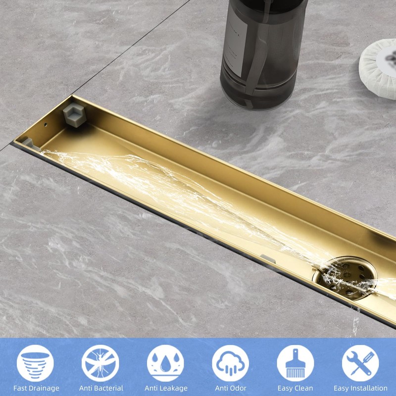 Kuaisailsk Linear Shower Drain ，with Tile Insert Panels ，24 Inch