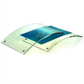 Yakri Curved Acrylic Sign Holders 8.5x11,Plastic Photo Picture Frames with Magnetic,Double-Sided Countertop Sign Holders for Certificate,Award,Postcards,Signage PF0085