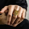18K Gold Plated Chunky Thumb Ring, Retro Spiritual Animal Jewelry