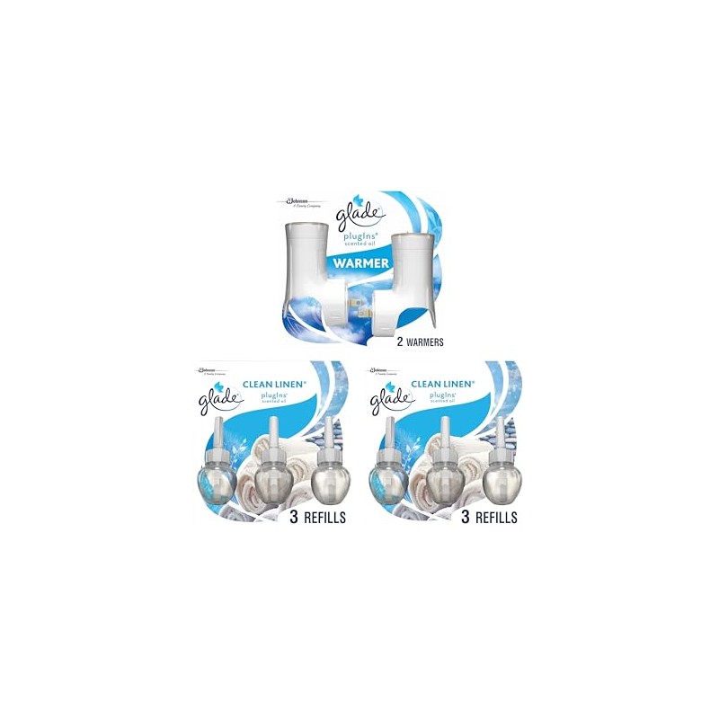 Glade PlugIns Scented Oil & Holders, Clean Linen, 0.67 (319963)