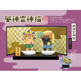 DECOLE ZCB-51421 Concombre Folding Screen Set, Fengjin, Thunder God, Protection of Five Grain, Figurine, Cat, Cat