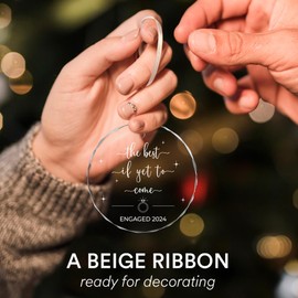 Gifts for Newly Engaged Couple - Happy Engagement Gifts for Her, Women, Bride, Bride to Be - The Best is Yet to Come Presents - Cool Glass Engagement Ornament 2024 - Just Engagement Gifts