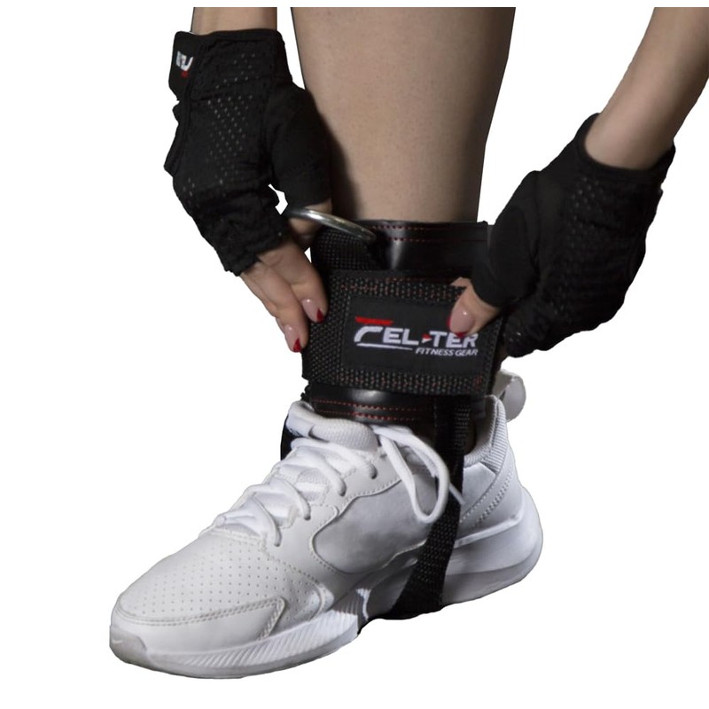 FELTER FITNESS Grilletes Para Tobillo Gym Con Talonera, Correas Tobillo
