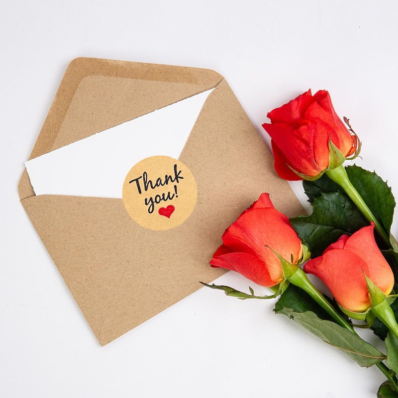Thank You Stickers, 120 Pcs 1.45 Inch Thank You Round
