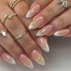 French Tip Press on Nails Almond Medium Artificial Acrylic Fingernails