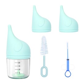 5 pcs Kitten Bottle Pet Feeding Set Nipple for Kittens Anti-Choking Design for Newborn Kittens Puppies Small Animals Contains 1 Bottle, 2 Nipples, 1 Cleaning Bottle Brush, 1 Feeder (20ml)