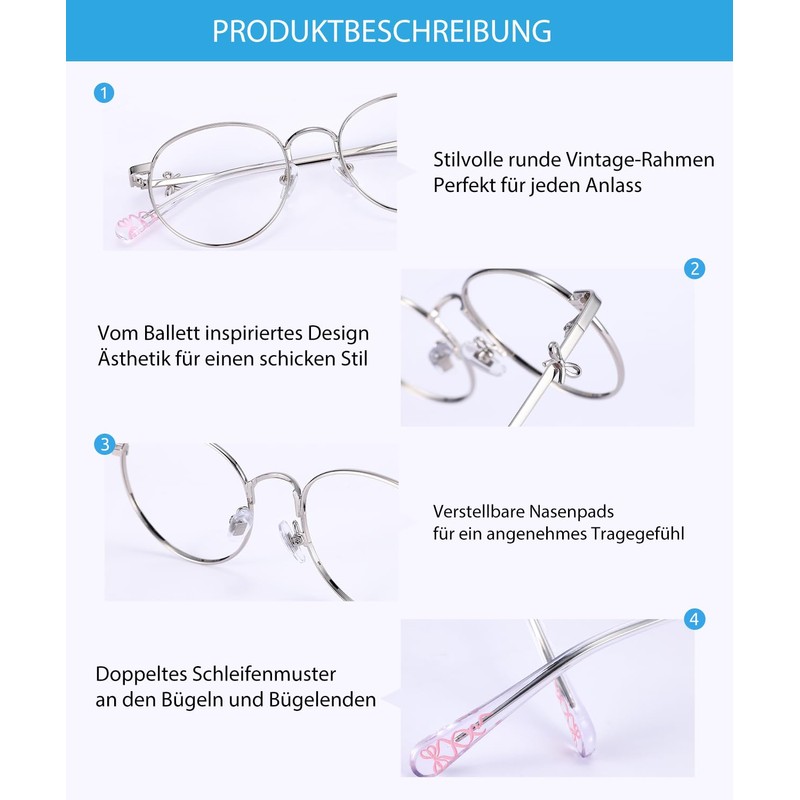Firmoo Blue Light Filter Glasses Without Prescription Women's Bow Knot