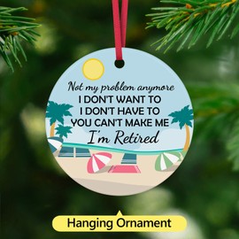 Retirement Christmas Hanging Ornament Gifts for Women Men 2025 Retired Farewell Goodbye Going Away Retirement Party Ceramic Keepsake Gifts for Coworkers Employee Boss Nurse Teacher