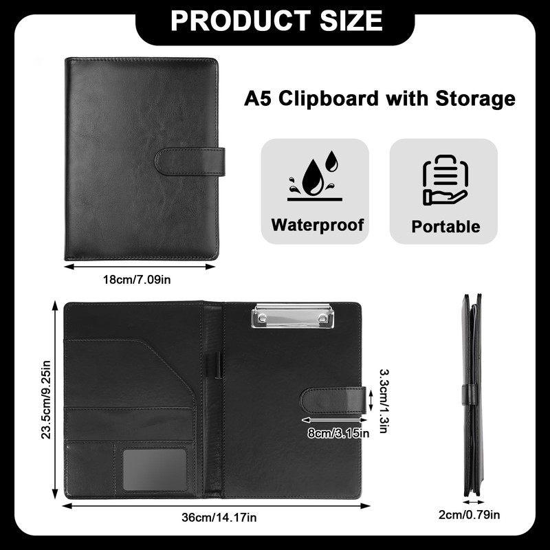 Clipboard A5 with Lid, Clipboard Folder with Writing Pad, Document