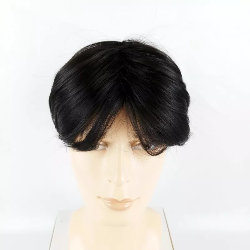 Light Moo Peluca Corta Hermosa Negra Para Hombre