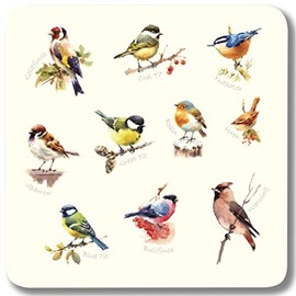 Garden Birds Melamine Coasters - Set 1, Pack of 6