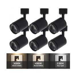 be studied 10w Led Track Lighting Heads H Type Track Light Heads Bright Spotlight Fixtures Black Track Lighting Heads for Accent Task Art, 3000K 4000K 5300K Adjustable, Flicker Free CRI90+ 6 Pack