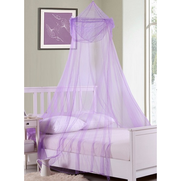 Fantasy Kids Raisinette Collapsible Hoop Sheer Bed Canopy, One Size, Purple
