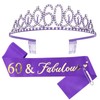 Casoty 60th Birthday Sash and Tiara for Women, 60th Birthday