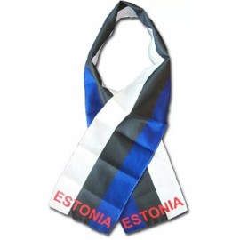 RFCO Estonia Country Lightweight Flag Printed Knitted Style Scarf 8"x60"