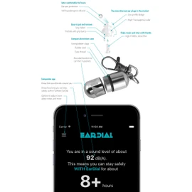 EarDial HiFi Earplugs - Invisible Hearing Protection for Concerts, Music Festivals, Musicians, Motorcycles and other Discreet Comfortable High Fidelity Noise Reduction. With Compact Case and App