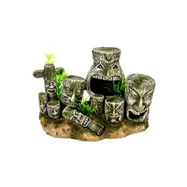 Aqua-Fit Aquarium Fish Tanks Ornaments Decorations Polyresin Tiki Guffaw Approx 8"x5"x5"