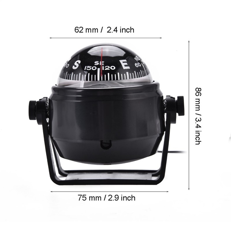 Boat Compass, Outdoor High Precision LED Car Boat Marine Military