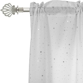 GIRASOLE HOME® 2 x Zinc Alloy (Satin Nickel) Curtain Rod End for 18-20mm Diameter