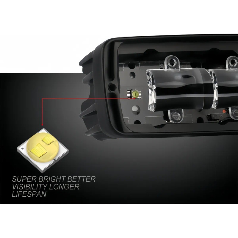 Faros Barra 4 Leds Lupa 8d 6000lm Autos Motos Alta