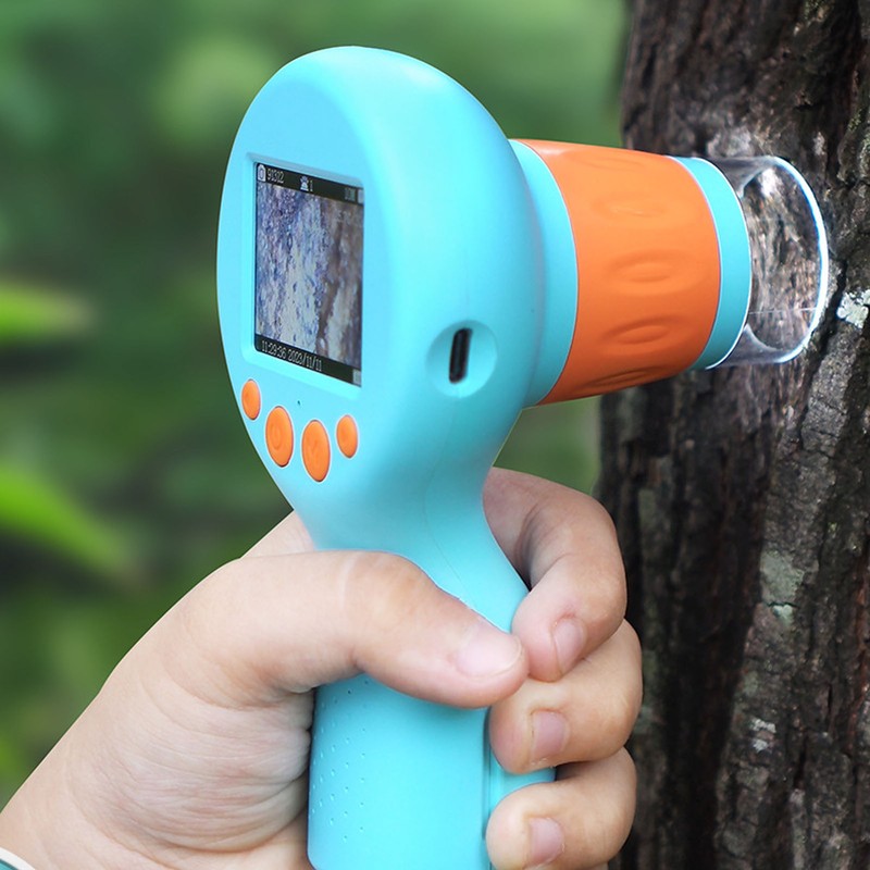 Kids Microscope with 8 LEDs IPS Eye Protection Screen 100X‑800X