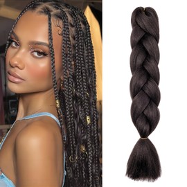 Dcbaboo Braids Extensions Synthetic Hair for Braiding 1 Piece Ombre Braiding Hair Kanekalon Hair for Braiding Hair Extensions Braids Afro Box Braids Braiding 100 g Dark Brown