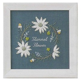LECIEN COSMO 0000542009 Embroidery Kit, Kazuko Aoki Plant Book, 12 Months Plant Book, Flannel Flower, Approx. 4.6 x 4.6 inches (11.7 x 11.7 cm)