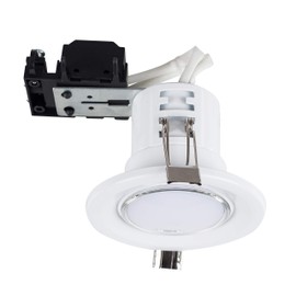 MiniSun | Modern Fire Rated Gloss White GU10 Recessed Ceiling Downlight/Spotlight | Home Décor, Bedside & Desk Lamp